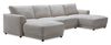 Voyage Modular 4-Piece U-Shaped Fabric Sectional with Removable Back Cushions – Beige