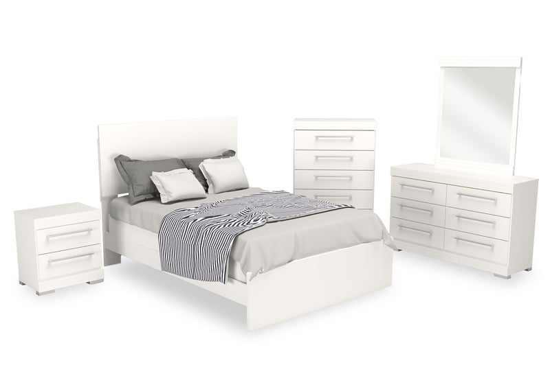 Riley Bedroom Chest of Drawers, 5-Drawer, 31\"W x 46\"H, Made in Canada - White