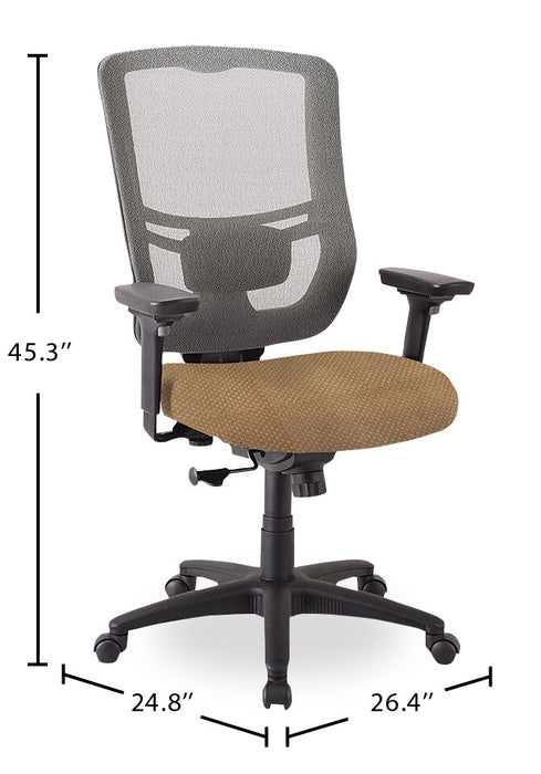 Tempur-Pedic Dante 26.4\" Office Chair - Beige with Mesh Back