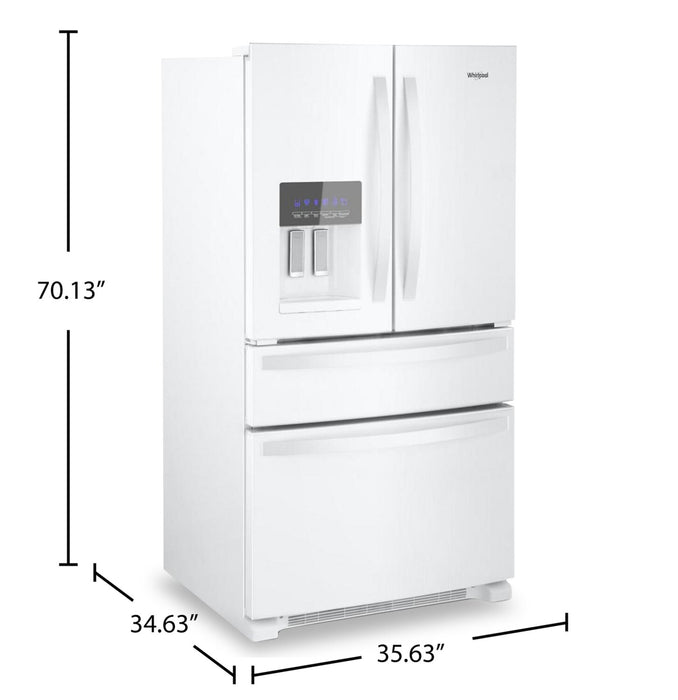 Whirlpool 36\" 24.5 Cu. Ft. French-Door Refrigerator - White - WRMF3636RW