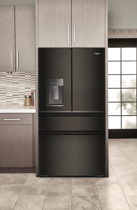 Whirlpool 36\" 22 Cu. Ft. True Counter Depth French Door Refrigerator – Black Stainless Steel - WRMC7036RV