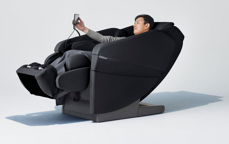 Panasonic Real Pro ULTRA Prestige™ 33.5\" High-Quality Synthetic Leather Reclining Massage Chair - Black
