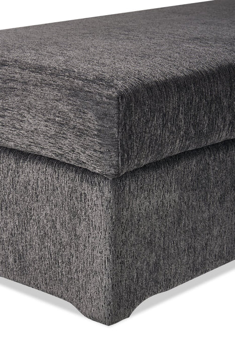 Made in Canada Morgan 48\" Chenille Fabric Storage Ottoman - Grey