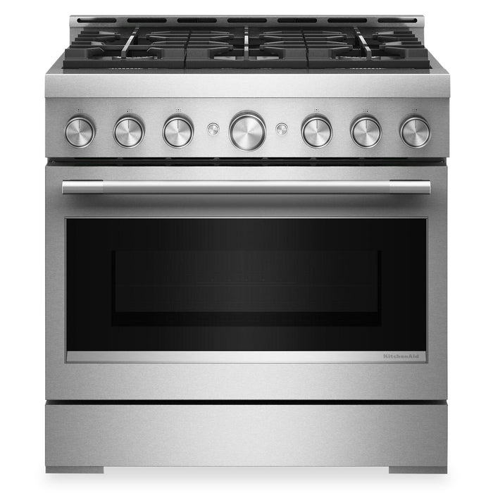 KitchenAid 36\" 5.1 Cu. Ft. Gas Range with No Preheat Air Fry Mode - Stainless Steel - KFGS936SSS