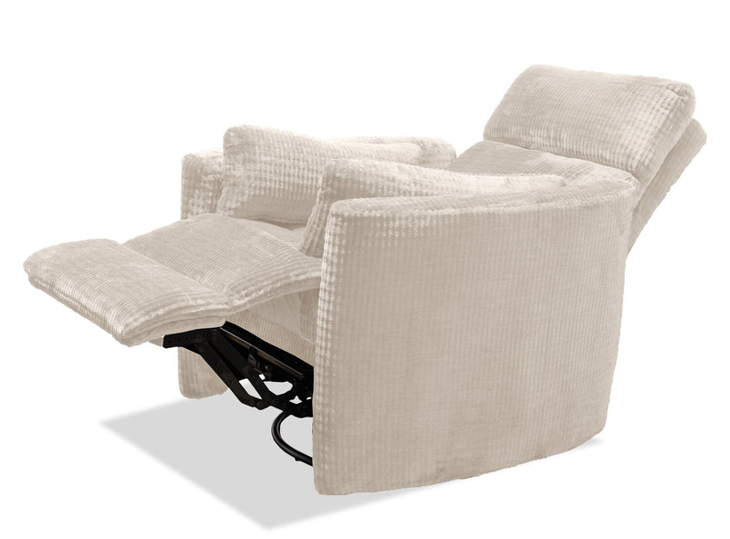 Remi 38\" Fabric Swivel Glider Power Reclining Chair with USB ports – Taupe