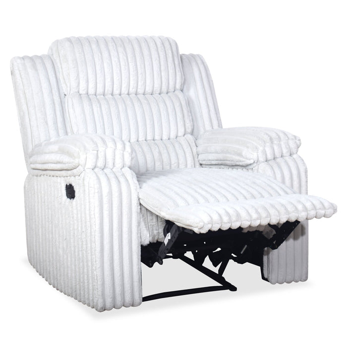 Bryson 38.5\" Faux Fur Fabric Reclining Chair - Mist Grey