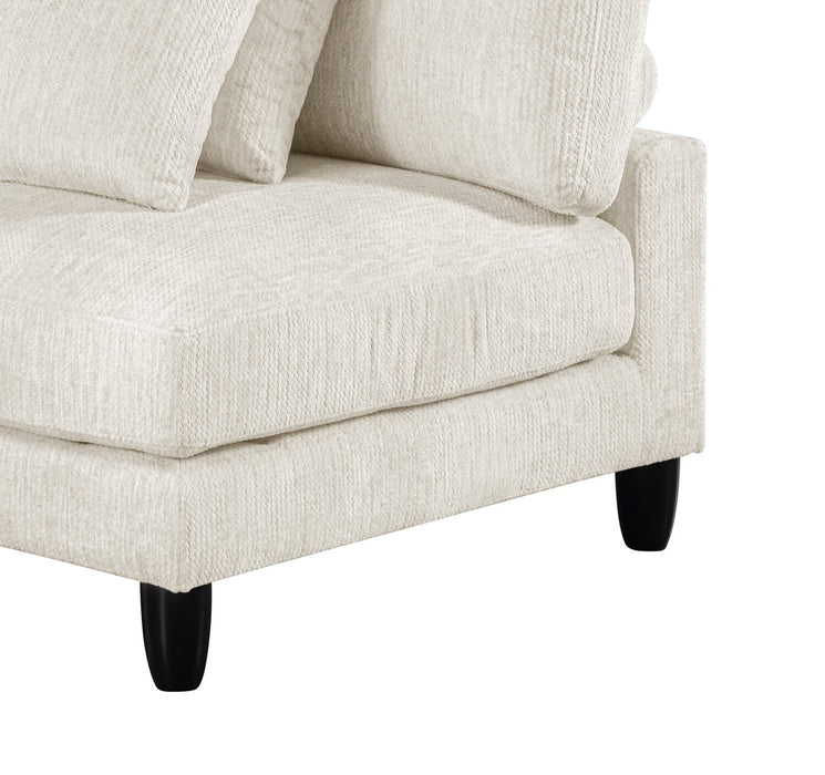 Lounge 5-Piece Chenille Modular Sectional with Ottoman – Beige 