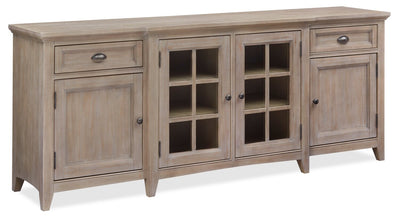 Wesley 80" Traditional TV Stand with Storage and Cable Management for TVs up to 85" - Dovetail Grey | Meuble pour téléviseur traditionnel Wesley de 80 po avec rangement et système de gestion des câbles