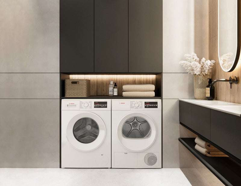 Bosch 300 Series 2.2 Cu. Ft. Front-Load Washer and 4 Cu. Ft. Condensation Dryer