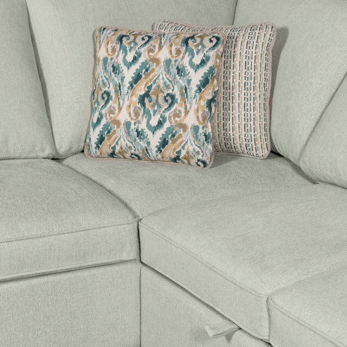 Scott Living Haven 3-Piece Chenille Fabric Sleeper Sectional - Seafoam Blue