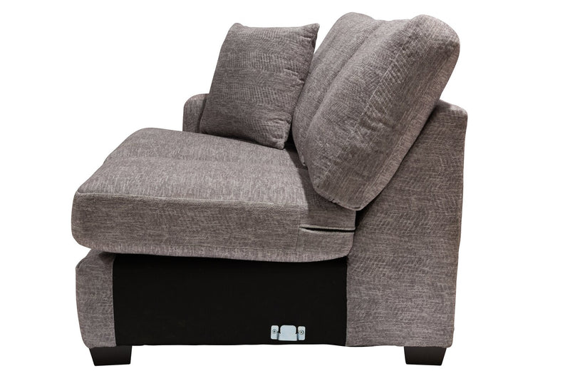 Made in Canada Luxe 3-Piece Right-Facing Fabric Sectional with Removable Cushions - Zaftig Dove Grey