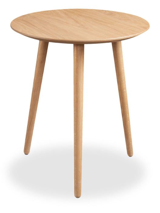 Viola 20\" Modern Round End Table – Natural Oak