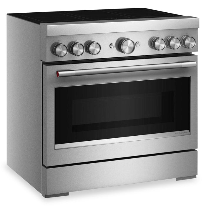 KitchenAid 36\" 5.1 Cu. Ft. Freestanding Induction Range with No Preheat Air Fry – Stainless Steel - KFIS936SSS
