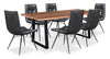 Oskar 7pc Dining Set with Table & 6 Avis Chairs, Acacia Wood & Metal, 79