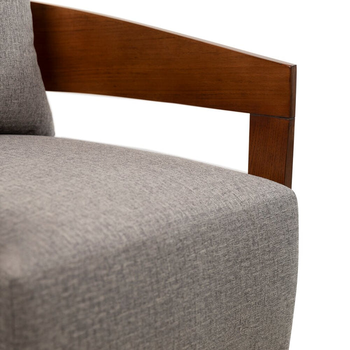 Amor 28.54\" Fabric Accent Chair with Wood Arms and Legs - Grey