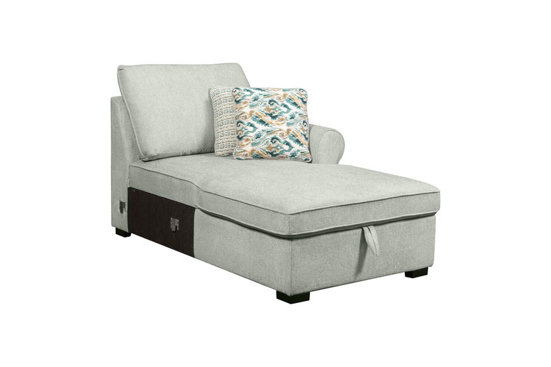 Scott Living Haven 3-Piece Left-Facing Chenille Fabric Cuddler Sleeper Sectional with Storage - Seafoam Blue