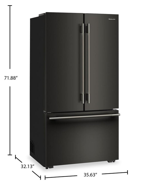 KitchenAid Counter-Depth French Door Refrigerator with Internal Water Dispenser – Black Ore - KRFC336SBE