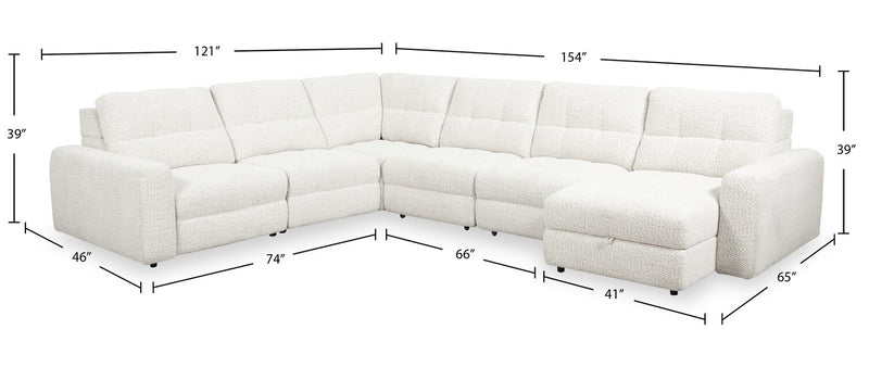 Scott Living Elevate Modular 6-Piece Right-Facing Chenille Fabric Power Reclining and Sliding Sectional - Beige