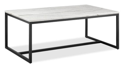 Webber 46" Modern Marble Coffee Table - White | Table à café moderne Webber de 46 po en marbre - blanche