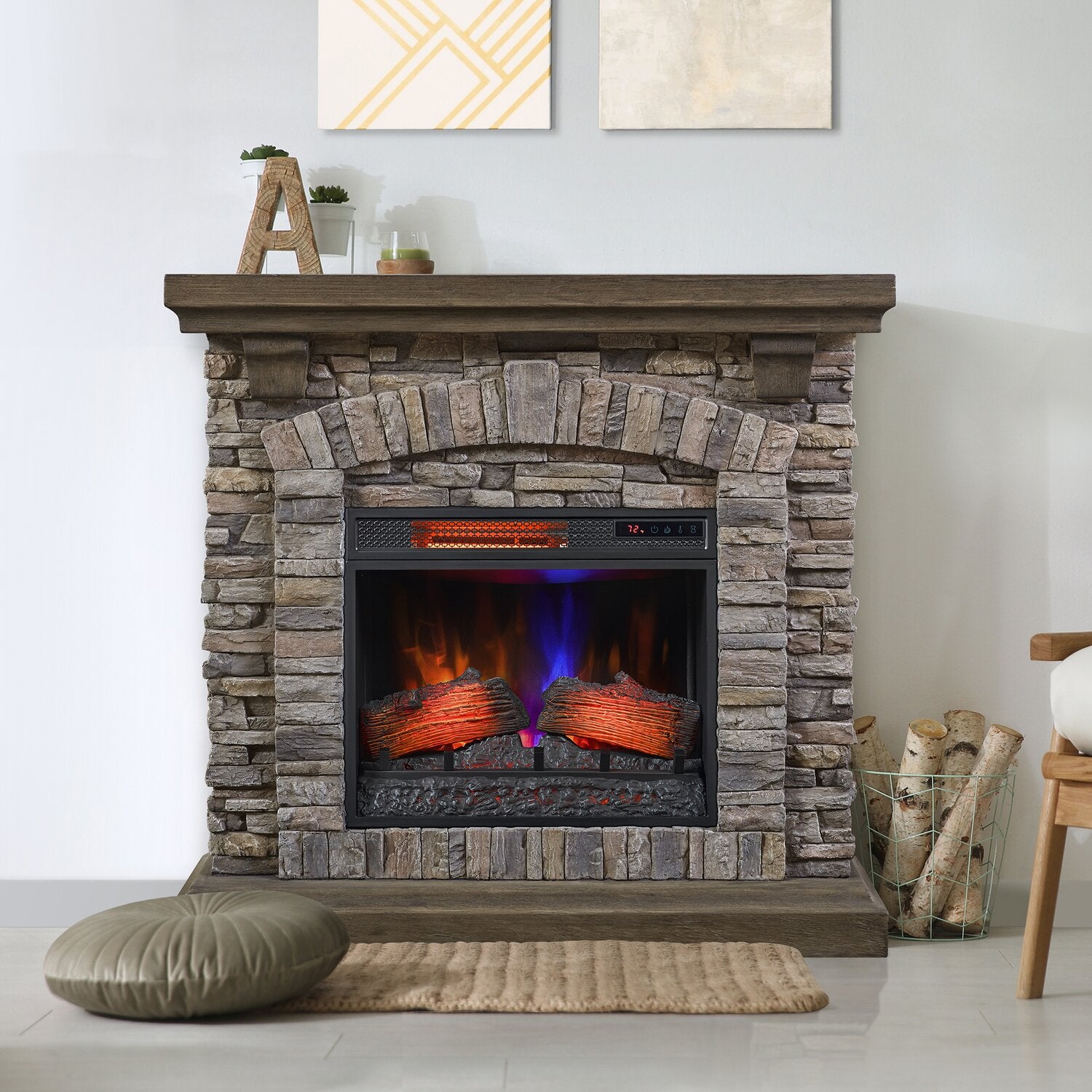 Fireplace Insert Lowes Electric Fire Logs 36 Inch Wall Embeded