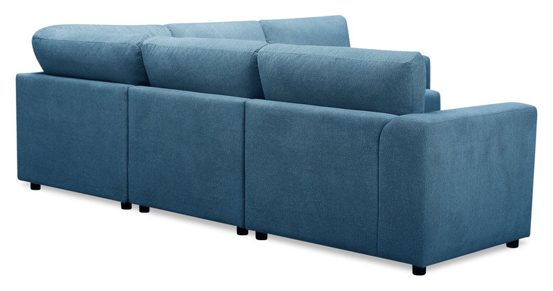 Voyage Modular 5-Piece Fabric Sectional with Removable Back Cushions – Blue