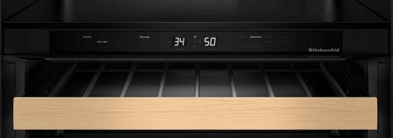 KitchenAid 24\" Beverage Centre with Wood-Front Racks – PrintShield™ Stainless Steel - KUBR524SPS 