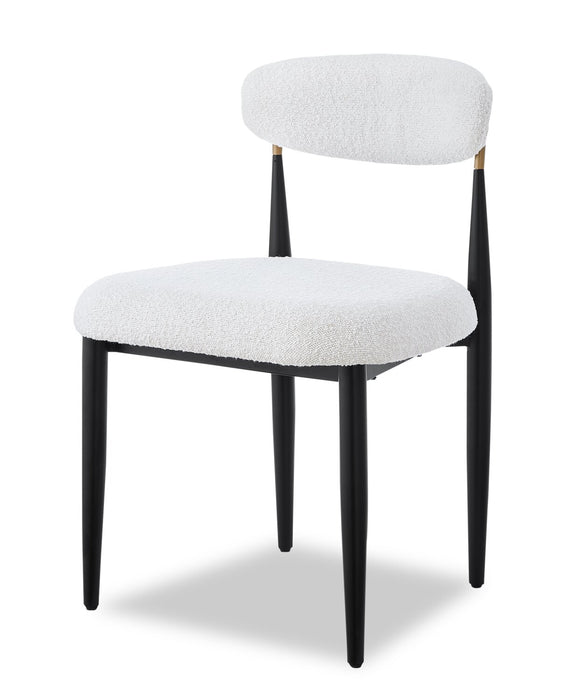 Kort & Co. Capri 7pc Dining Set with Table & 6 Chairs, Gold Accent, Pedestal Base, 72\"W - White