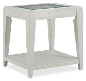 Vida 23” Solid Wood End Table with Shelf - Sand