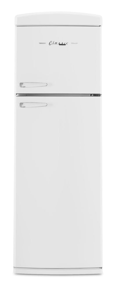 Unique Classic Retro 24" 11 Cu Ft. Top Freezer Refrigerator – Marshmallow White - UNQ-310L W TM | Réfrigérateur Classic Rétro d’Unique de 24 po et de 11 pi3 à congélateur supérieur - blanc guimauve - UNQ-310L W TM