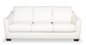 Royce Genuine Leather Sofa - Ivory