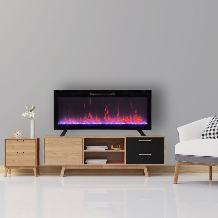 Mirage 48\" Modern Electric Fireplace - Black