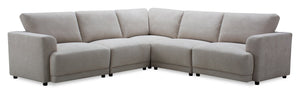 Voyage Modular 5-Piece Fabric Sectional with Removable Back Cushions – Beige 