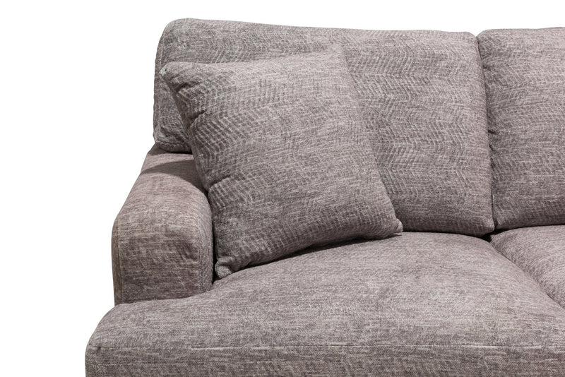 Made in Canada Luxe 3-Piece Right-Facing Fabric Sectional with Removable Cushions - Zaftig Dove Grey