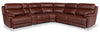 Sorrento 6-Piece Genuine Leather Reclining Sectional - Madrid Brick
