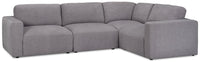Lotus 4-Piece Chenille Modular Sectional - Charcoal 