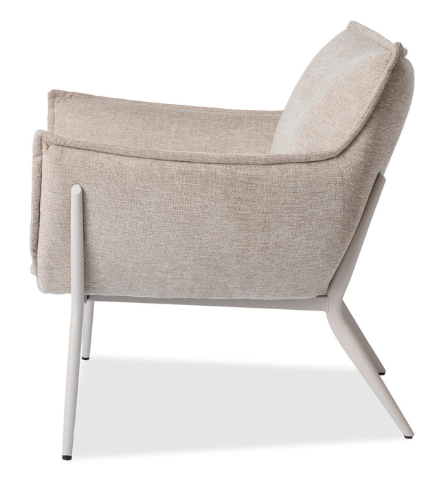 Tori 32.68\" Fabric Accent Chair with Metal Frame - Sand