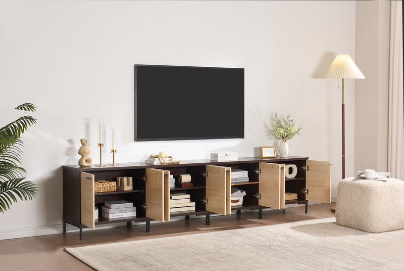 Sonora 4-piece TV Stand with Storage for TVs up to 100\"- Dark Oak
