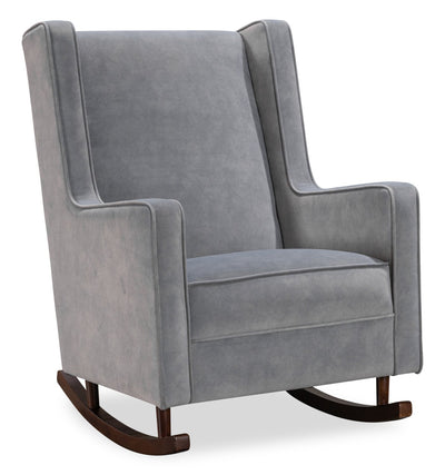 Sherri 29.5" Rocking Chair with Wooden Sleigh Feet - Grey | Fauteuil berçant Sherri de 29,5 po avec pieds de style traîneau en bois - gris