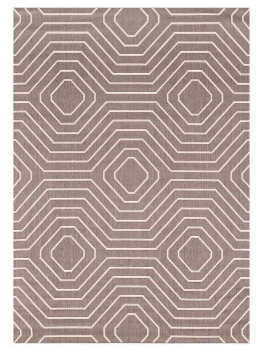 Suri 6'7\" x 9'6\" Geometric Area Rug - Brown