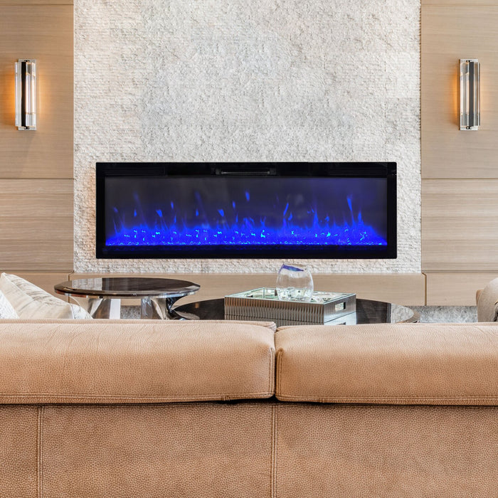 Mirage 60\" Modern Electric Fireplace - Black