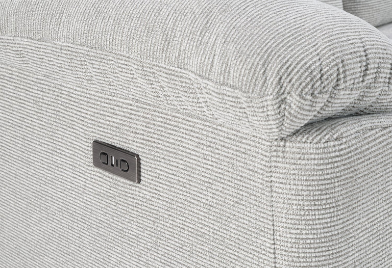 Spencer 80.9\" Chenille Fabric Power Reclining Sofa - Grey