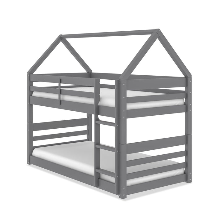 Gemma Twin Over Twin House Bunk Bed - Grey