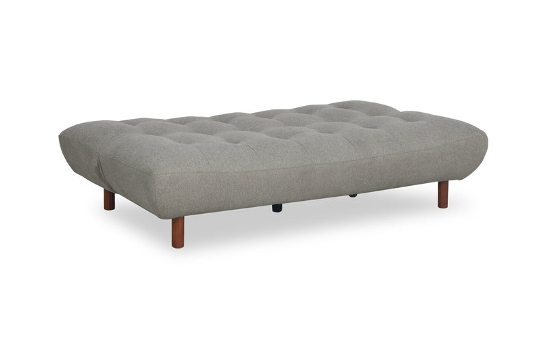 Campus 76\" Fabric Klik Klak Futon with Tufting and Wood Legs - Grey