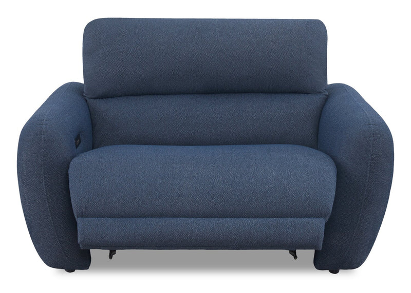 Cindy Crawford Home Kailyn 54\" Fabric Power Reclining Chair with Power Headrest - Indigo