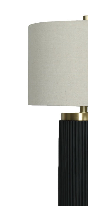 Gwen 14\" Table Lamp with Linen Shade – Black