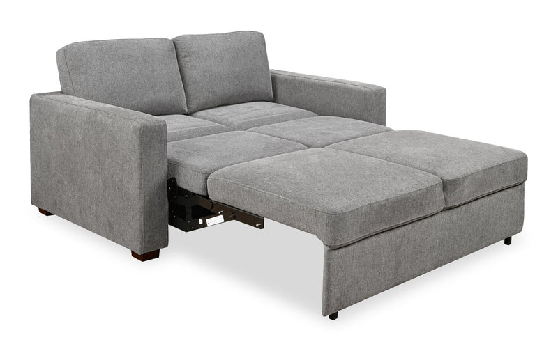 Drift 66.5\" Linen-Look Fabric Sleeper Sofa with Track Arms - Grey