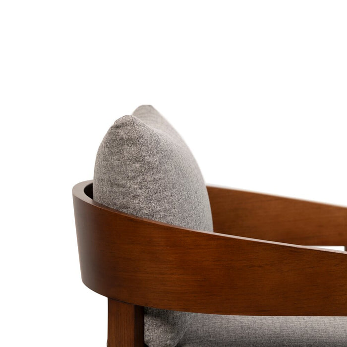 Amor 28.54\" Fabric Accent Chair with Wood Arms and Legs - Grey