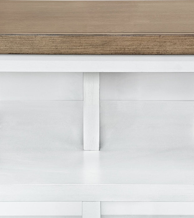 Sterling 95.83\" Modern TV Stand with Storage and Cable Management for TVs up to 100\" – Brown & White