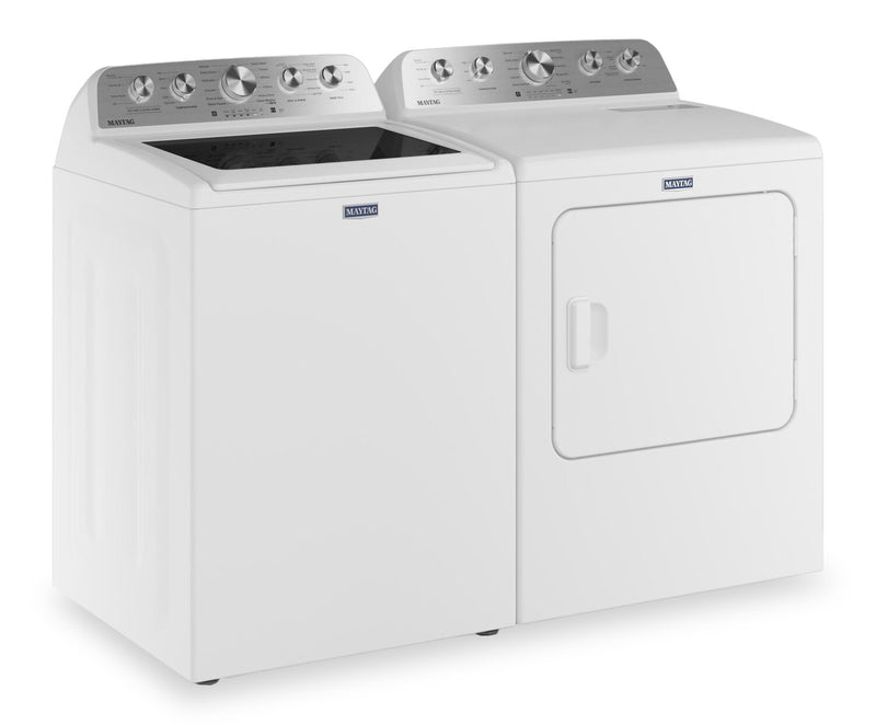 Maytag 5.5 Cu Ft. Top Load Washer with Pet Pro and 7.0 Cu. Ft. Pet Pro Electric Dryer – White