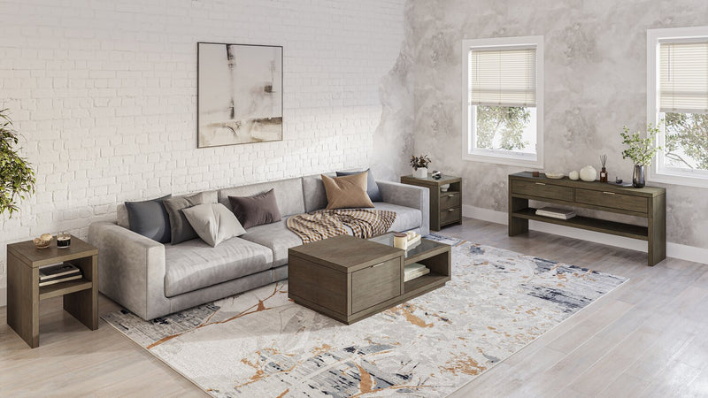 Hatfield 20” Modern Solid Wood End Table with Storage - Homestead Brown